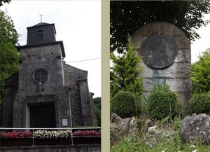 GR 575-576 : Sy, église Saint-Laurent et stèle Richard Heintz