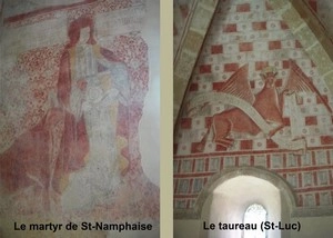 GR 65 : chapelle Sainte-Marie de Guirande, peintures murales