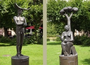 GR 5A entre Varsenare et Bruges, sculptures Jef Claerhout