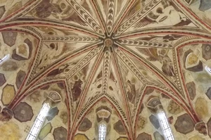 GR 65 : La Romieu, plafond peint de la sacristie