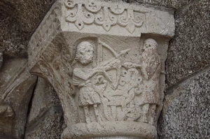 GR 65 : Nasbinals, église Sainte-Marie (chapiteau sculpté)