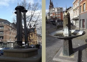 GRP 563 : Eupen, fontaine des Tisserands et fontaine de l'Euregio